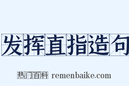 发挥直指造句是什么意思的图片